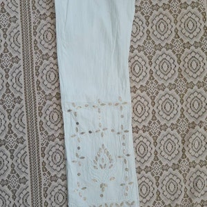 Lucknowi Chikankari handmade ankle length legging  with gota
