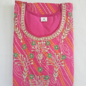 Bandhani kurta /Bandhej kurti ethnic wear with gotapatti work