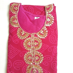 Bandhani georgette  kurta/Rajasthani kurta, Bandhej kurti