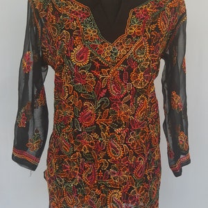 Chikankari georgette short top with free inner
