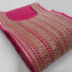 Silk kurta with embroidery and gota
