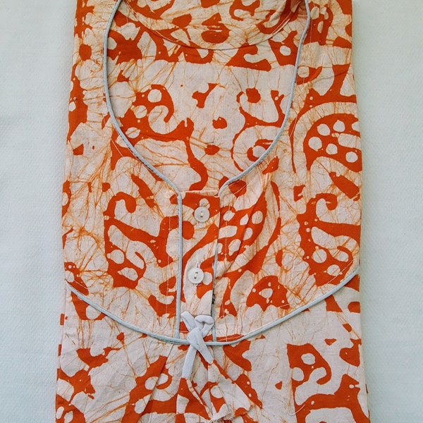 New Cotton Batik  print  nighty indian/sleep Wear bust 48 additional stitch