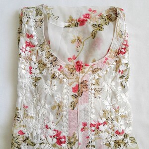 Women's Chikankari Georgette Front-Open Look Kurta | Hand Embroidered Lucknowi Ethnic Wear main image 1