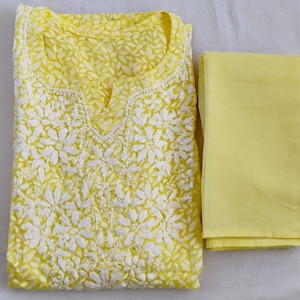 Lucknow Chikankari mul mul cotton short top with free inner