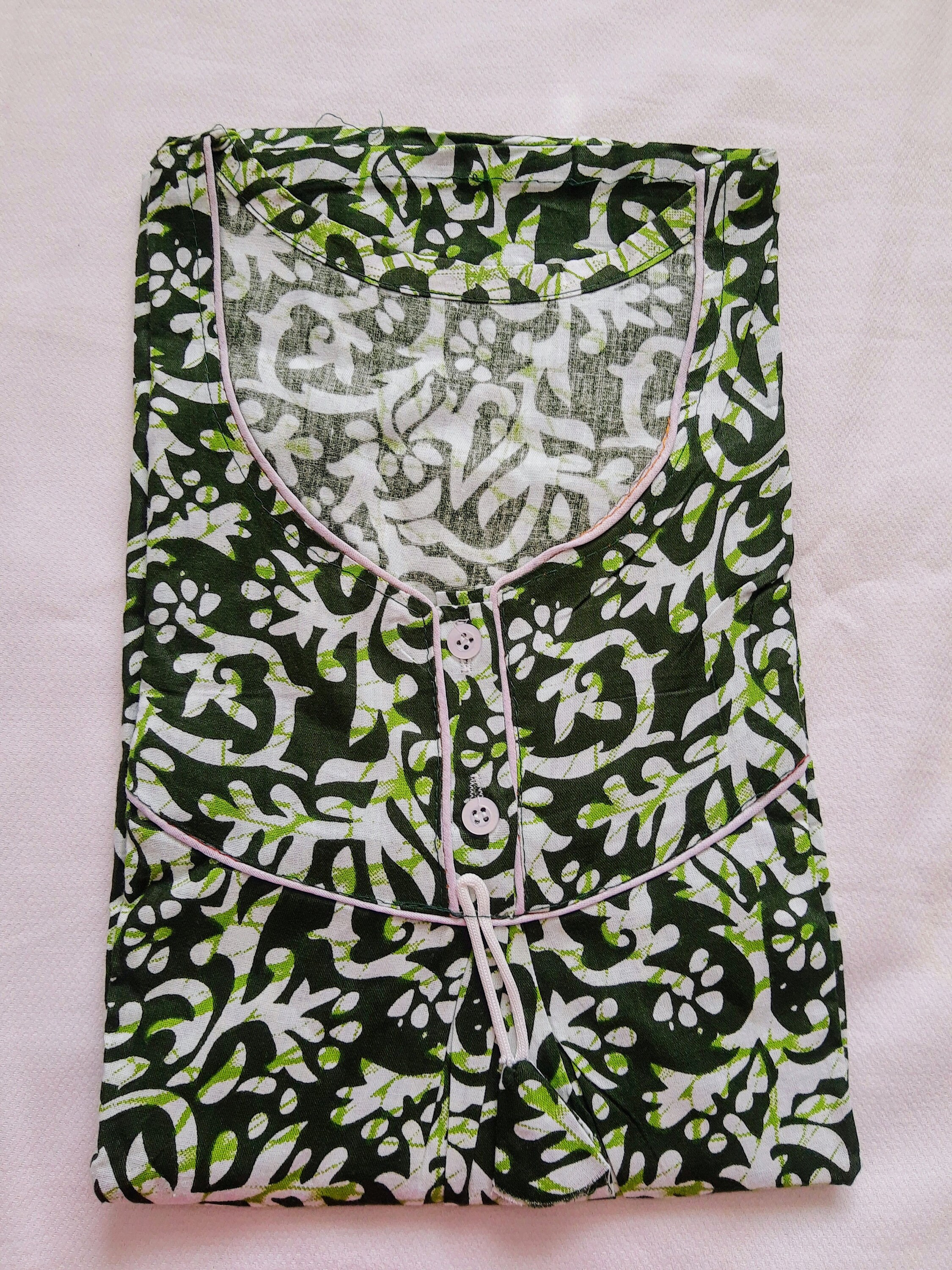 Cotton Batik Printed Night Gown Bust 48 additional Stitch Etsy UK