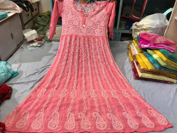 Buy Chikan Anarkali Online In India - Etsy India