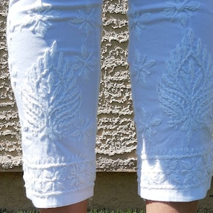 Lucknow Chikankari ankle length strechible pants with  pocket