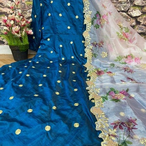 Silk Anarkali with organza Dupatta