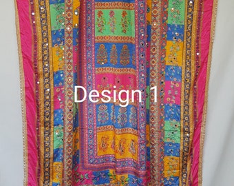 Embroidered mirror work multicolor / handmade /Pakistani dupatta