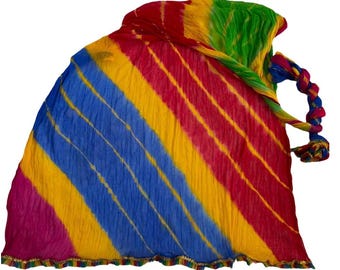 Chiffon multicolor leheriya dupatta