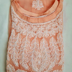 Lucknow Chikankari georgotte kurta with Free inner