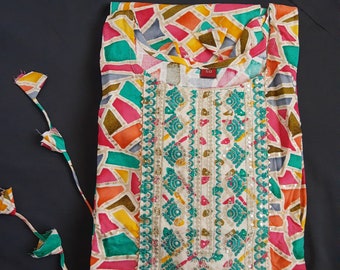 Plus size multicolor  gown Anarkali kurta / Party wear/ Flared gown .