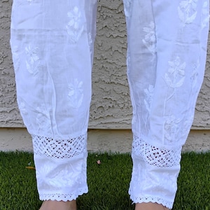 Lucknow Chikankari ankle length afgani  pants