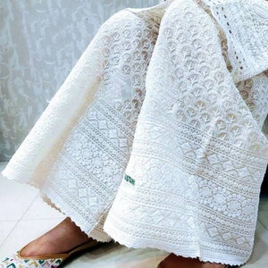 Chikankari soft cotton sequin palazzo