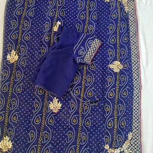 Bandhani Georgette saree with gota work