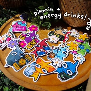 pikmin with energy drink sticker