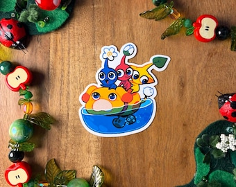 swimming oatchi and pikmin sticker