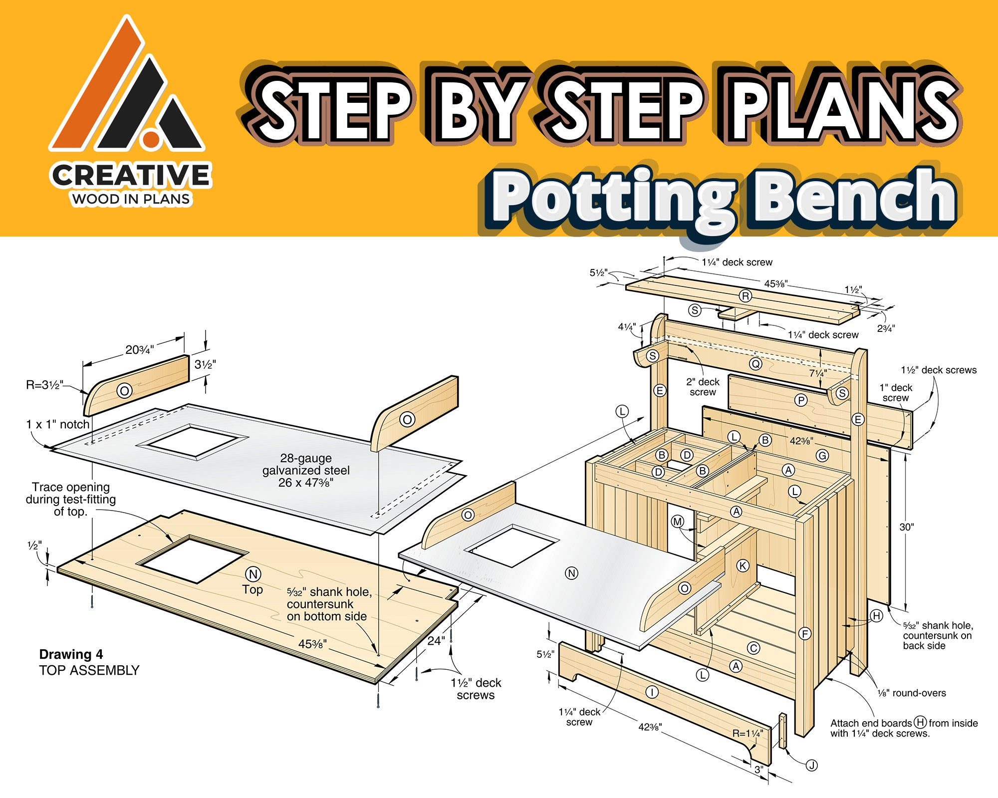 DIY Potting Bench plans woodworking Project PDF Plans Etsy