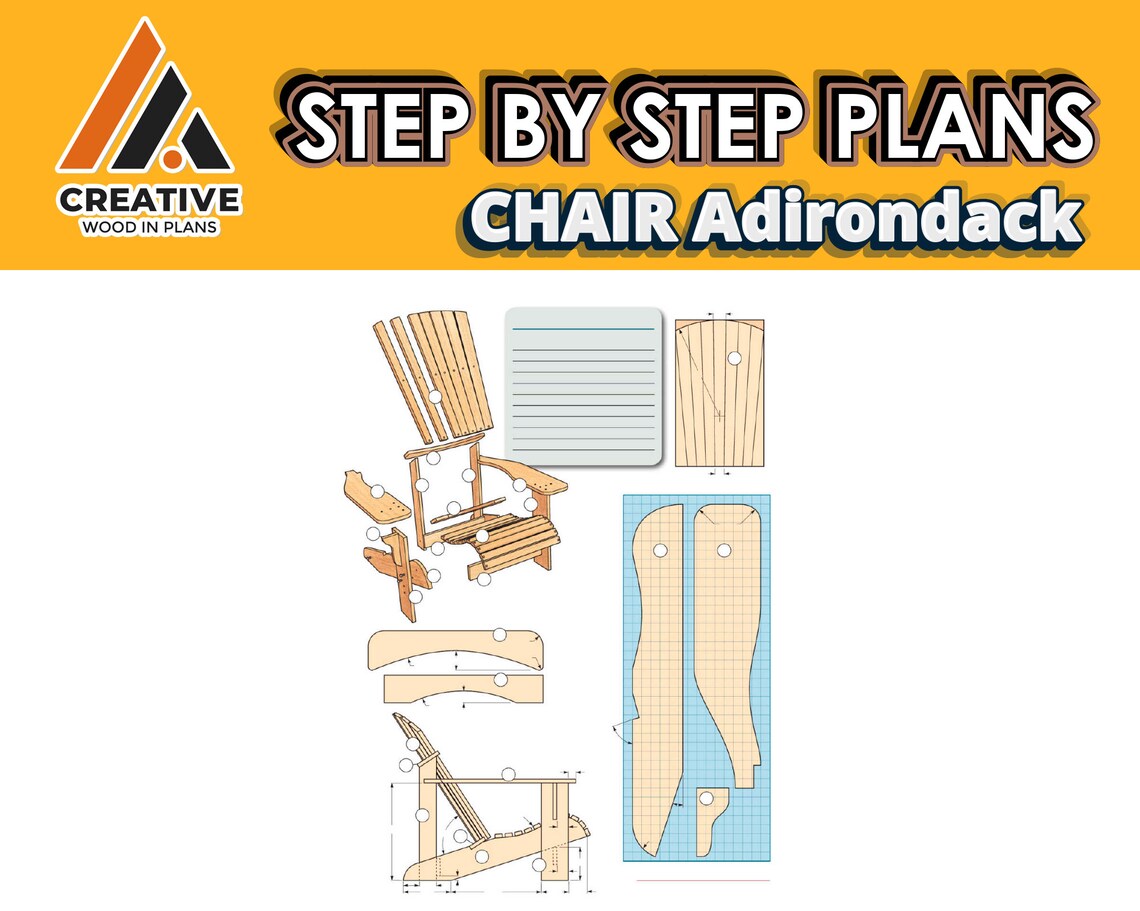 DIY Adirondack Chair plans woodworking Project trellis Etsy