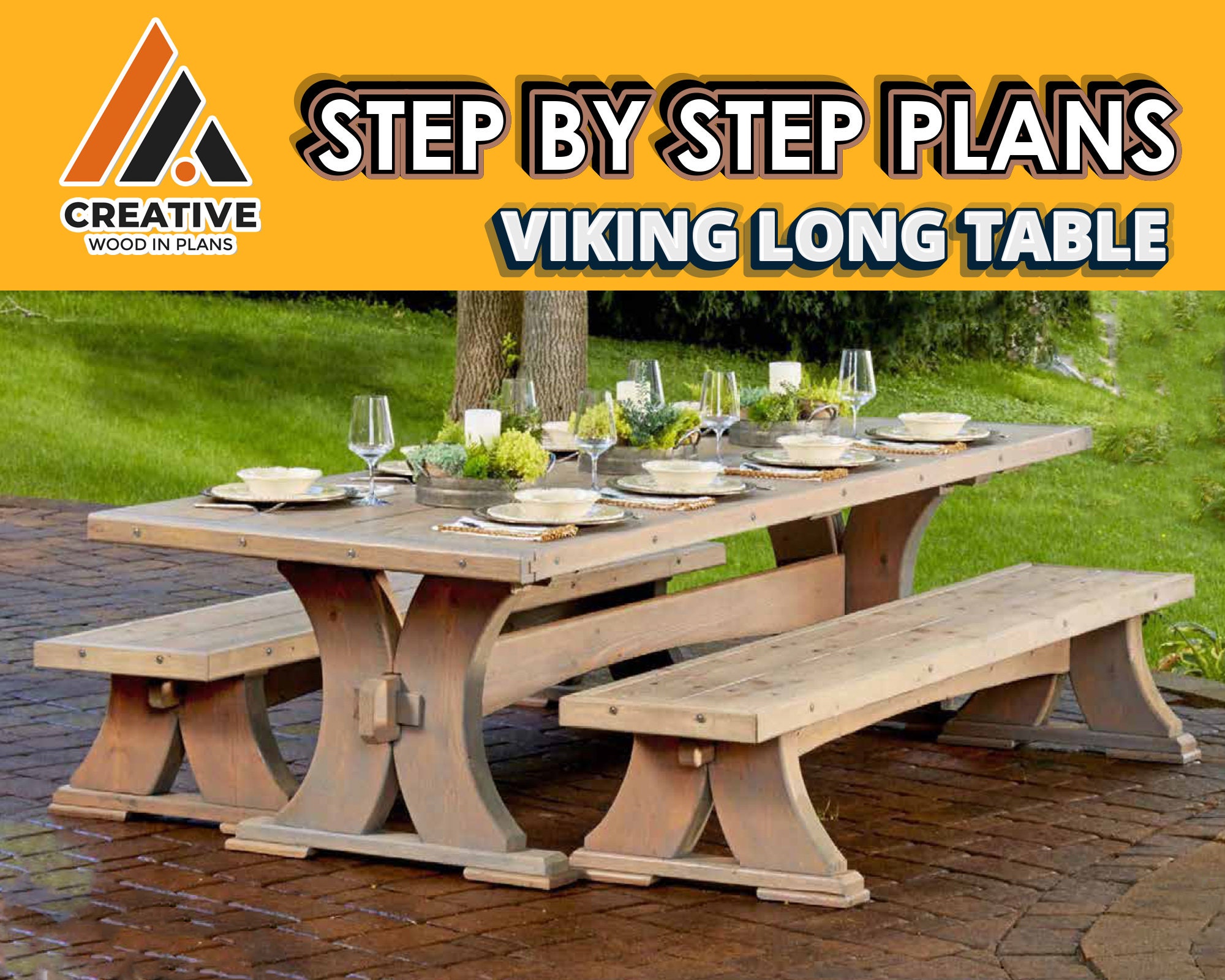 DIY Long Table Plans woodworking Project Build a Viking Etsy