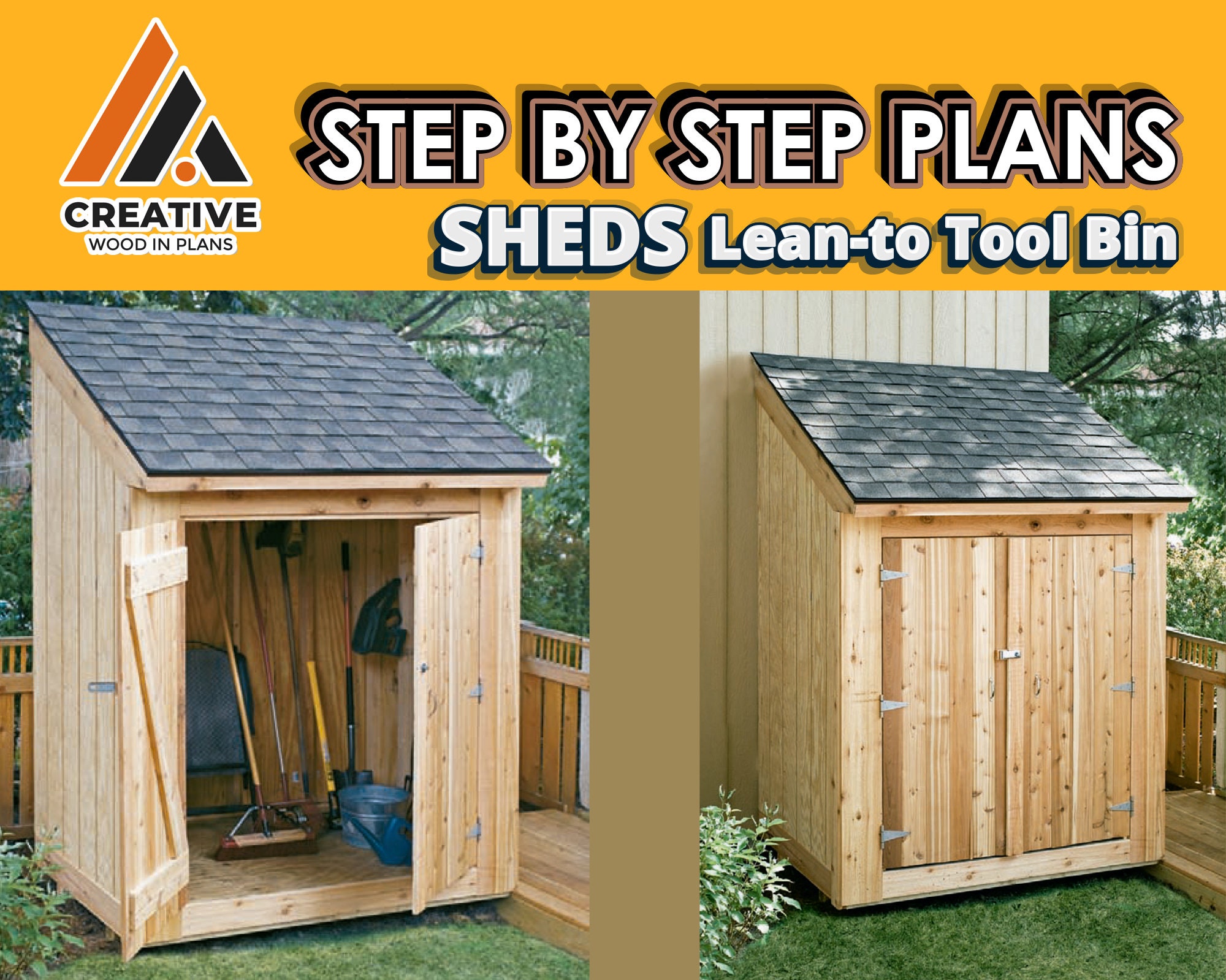 DIY SHEDS plans woodworking Project Lean-to Tool Bin PDF