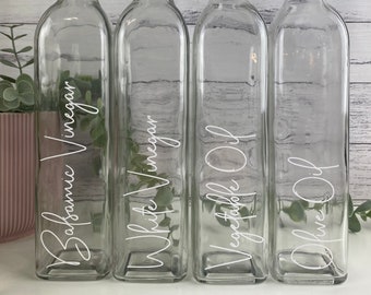 Custom Oil and Vinegar Bottle Labels/ Kitchen Labels/ Pantry Labels/ Pantry Organisation/ Home Organisation
