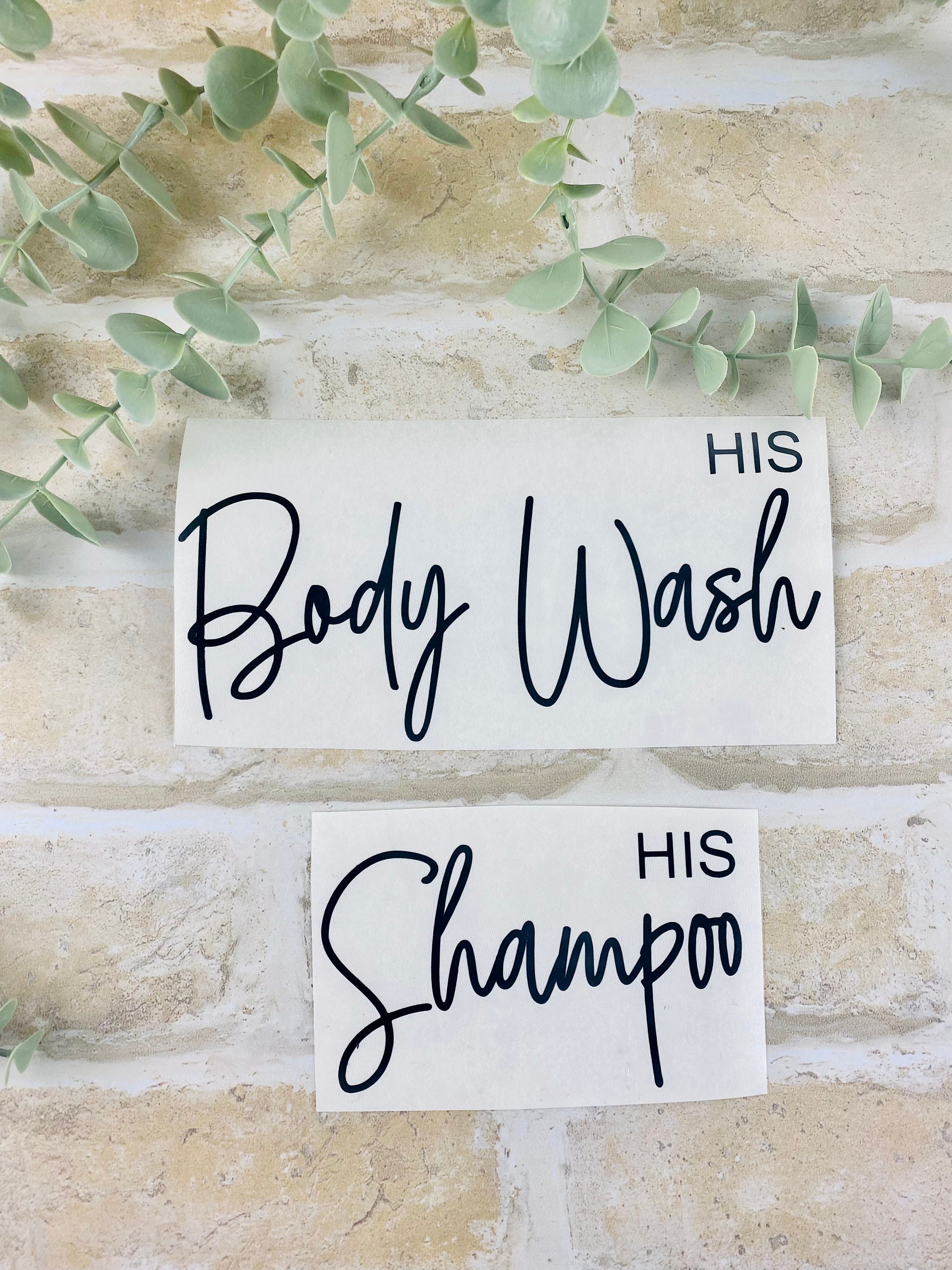 Shampoo Conditioner and Body Wash Labels// Bathroom Etsy