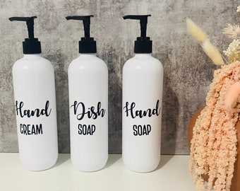 Dish Soap, Hand Soap and Hand Cream Labels// Kitchen Labels// Bathroom Labels// Home Organisation