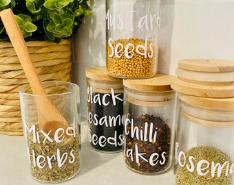 Custom Spice Jar Labels// Herbs & Spice Jar Vinyl Labels