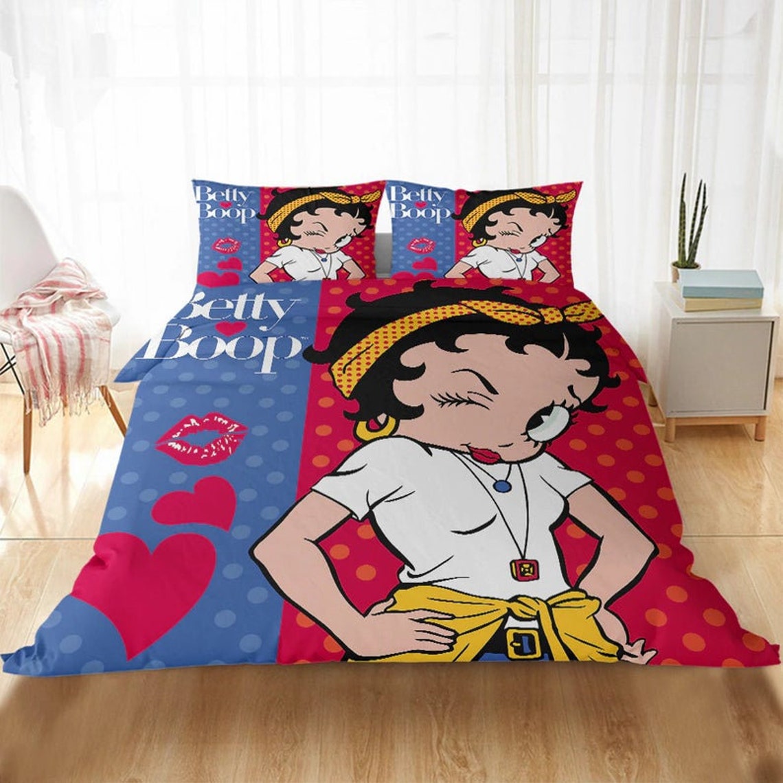 Betty Boop bedding set Custom Names Beddings Cartoon Duvet Etsy