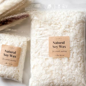 Natural Soy Wax for candle making | GB 464 wax flakes for container candles | 8 oz candle wax | 1 lb, 5 lbs, or 10 lbs candle wax