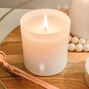 White Scented Candle | No Label Scented Candle | Simple Candle for Home | Private Label Candle | Bookshelf Decor | Plain White Soy Candle