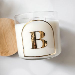 Monogrammed Large Soy Candle | Minimalist Candle | 3-wick tumbler candle 16 oz | Simple Candle for Home | Housewarming Gift Elegant