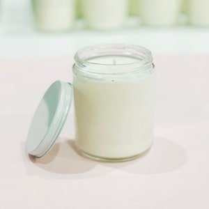 Plain Scented Candle in Clear Jar | Simple Candle Scented | Minimalist Candle Decor | Cute Bookshelf Decor | White Soy Candle
