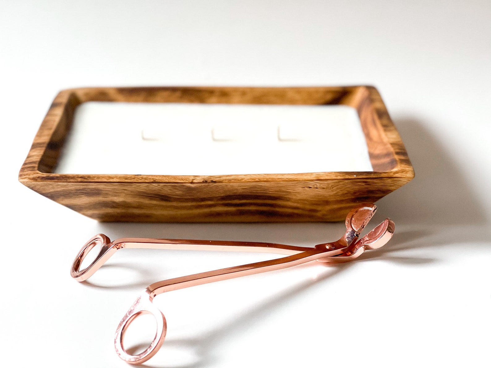 Wooden dough bowl candle housewarming gift natural soy Etsy