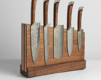 Magnetic knife Block | Magnet Knife Stand | Magnetic Knife Holder | Magnetic Knife Storage | Wood Knife Block | Kitchen Knife Display