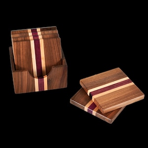 Walnut Coaster Set