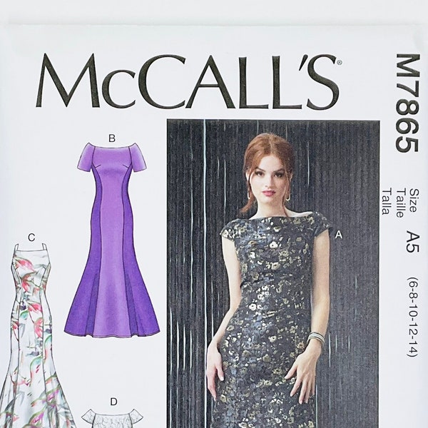 McCall's 7865 Easy Special Occasion Sewing Pattern for Women, Evening Gown, Wedding, Prom, Bridal Dress, 6-8-10-12-14 or 14-16-18-20-22