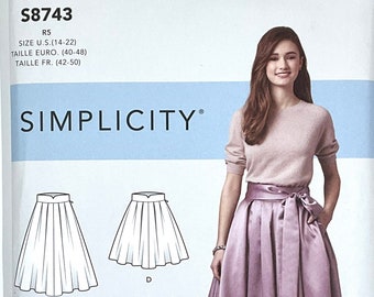 Simplicity 8743 Patrón de costura para mujer, ropa de noche, patrón de costura de falda para ocasiones especiales, patrón de falda plisada, tamaño (6-14 o 14-22)