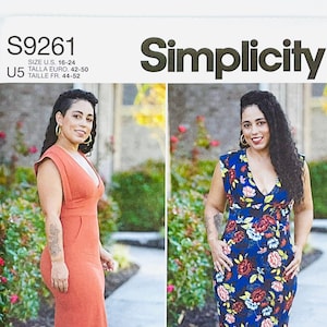 Simplicity 9261 - Misses&#39; Knits Only Dress In Two Lengths, Size (6-14 or 16-24)