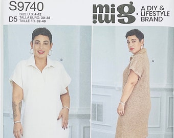 Simplicity 9740 Loose Fit Dress Sewing Pattern for Women, Casual Knit Dress Sewing Pattern, Spring Dress by Mimi G, Size (4-12 or 12-20)