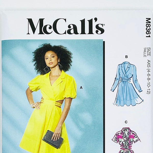 McCall's 8361 Summer Shirt Dress with Collar Sewing Pattern for Women, Sun Dress, Vacation Dress, Size (4-6-8-10-12 or 12-14-16-18-20)