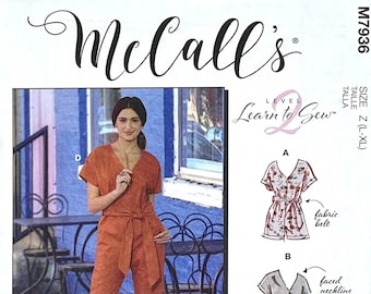 Patron De Couture McCalls 7936 - Combinaisons Pour Femme - Taille Y (XS-S-M) - Très Facile