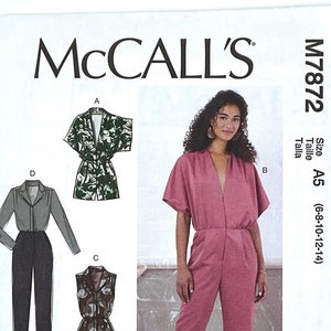 McCall&#39;s 7872 - Misses&#39; Romper & Jumpsuits, size (6-8-10-12-14)