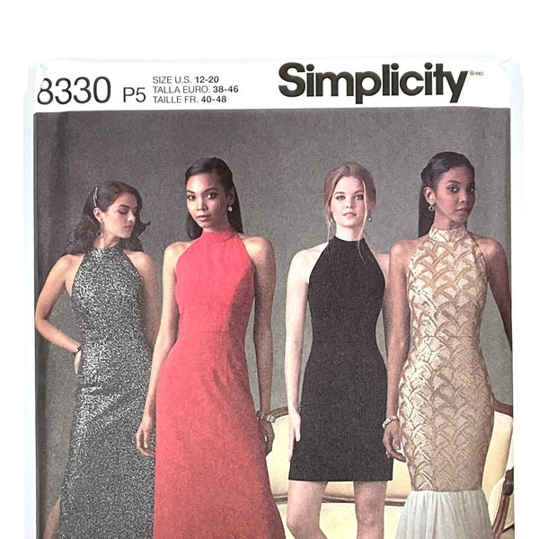 Simplicity 8330 Sewing Pattern, Evening Wear, Special Occasion Dress Sewing Pattern, Wedding, Prom Sewing Pattern, Size (4-12 or 12-20)