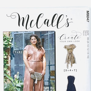 McCall&#39;s 8047 - Strampler, Jumpsuit und Schärpe für Frauen, Größe (8-10-12-14-16)