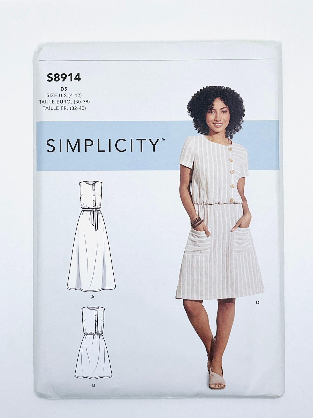 Simplicity 8914 Sewing Pattern S8914 Misses' Button Front Dress, Shirt Dress, Size 412 or 1422