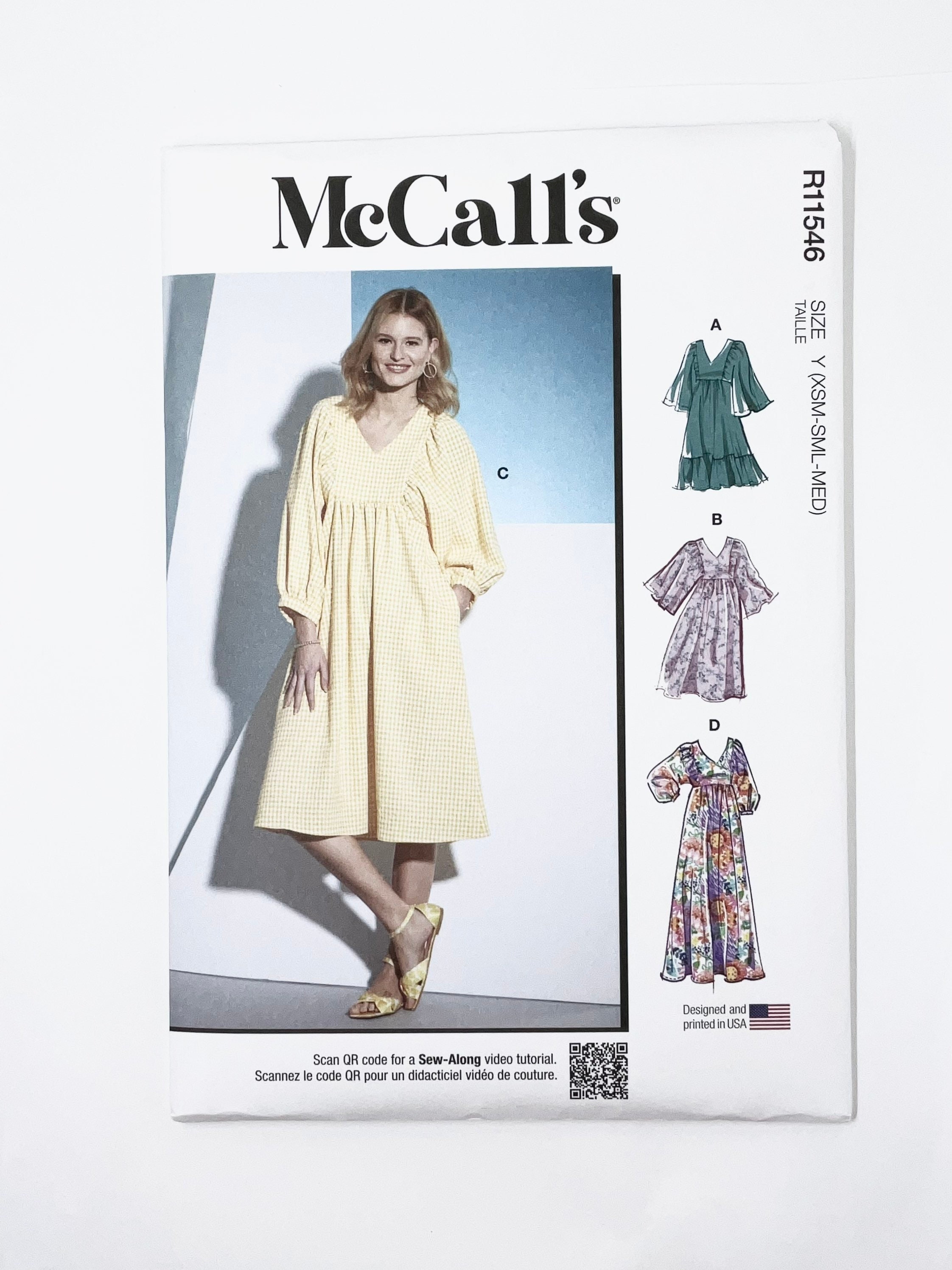 McCall's, cartamodelli per Abiti da Donna, Taglie Y XS/m