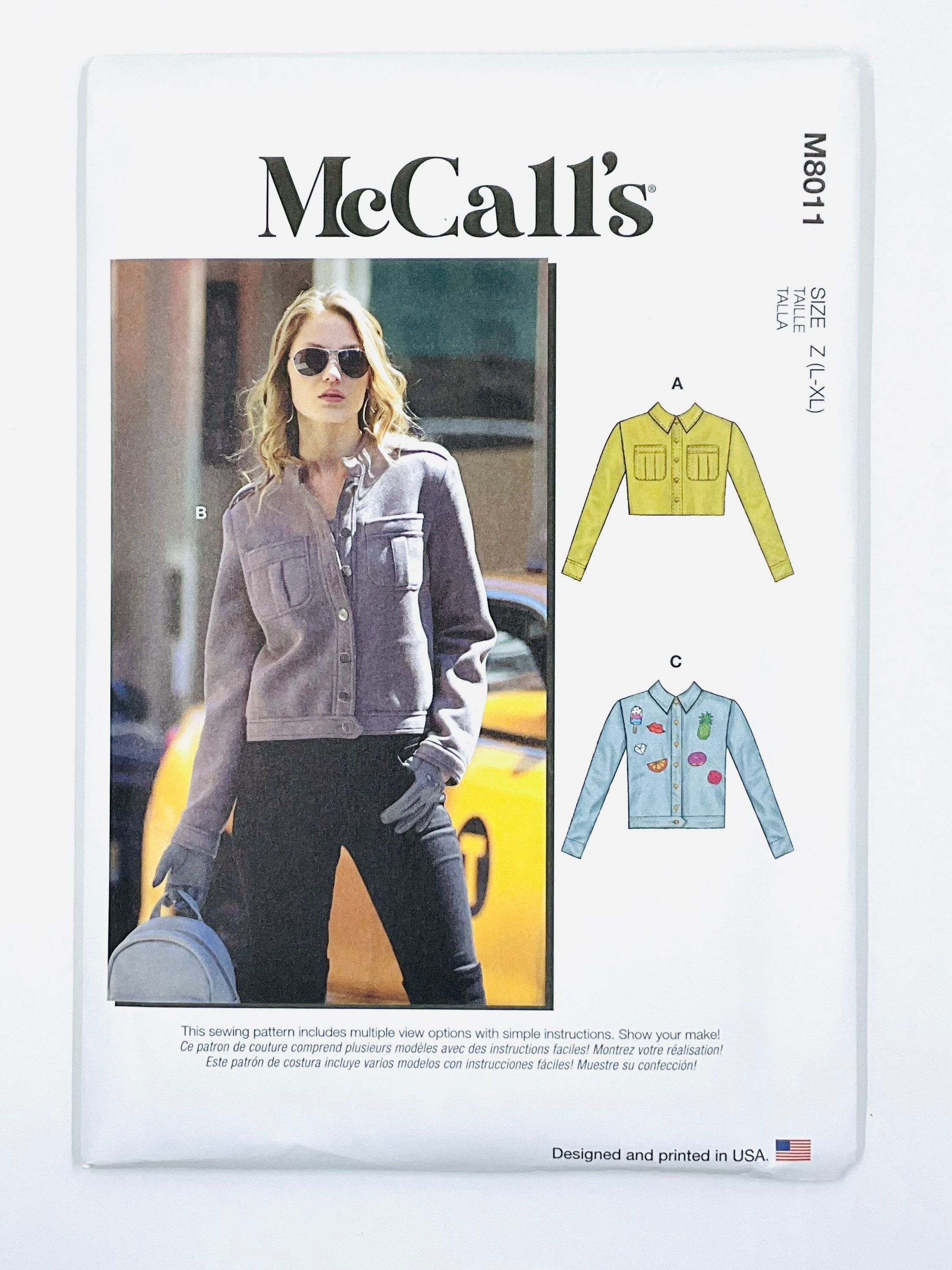 Patrón De Costura Para Chaquetas McCall's M8011 Para Señoras - Tallas