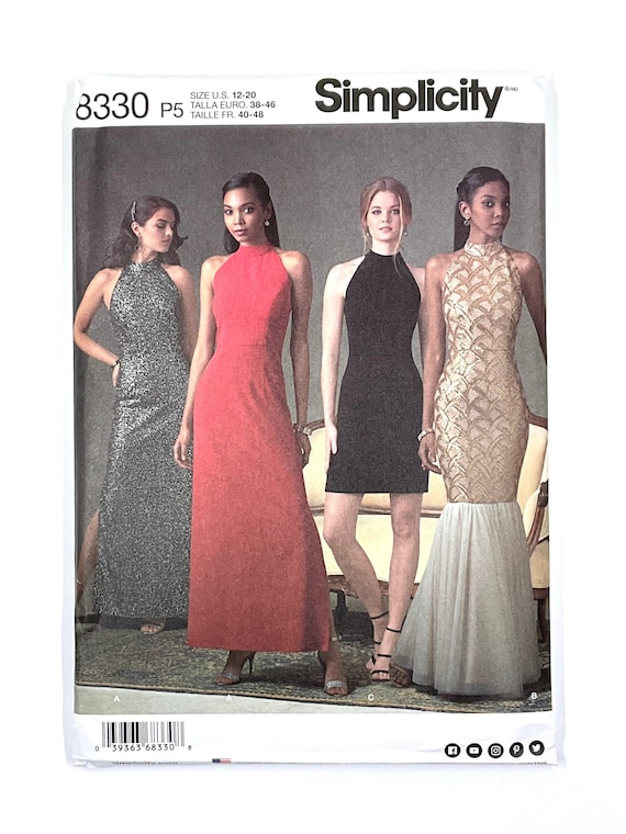 Simplicity 8330 Sewing Pattern, Evening Wear, Special Occasion Dress Sewing Pattern, Wedding, Prom Sewing Pattern, Size (4-12 or 12-20) Simplicity 8330 Sewing Pattern, Evening Wear, Special Occasion Dress Sewing Pattern, Wedding, Prom Sewing Pattern, Size (4-12 or 12-20)